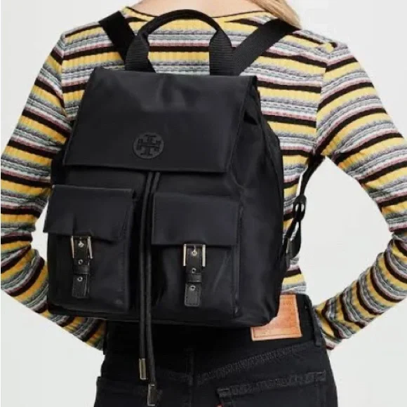 EUC • Tory Burch Black Nylon Backpack Latest Tory Burch Ella Black Nylon Backpack 88368 $298 | eBay main image 3